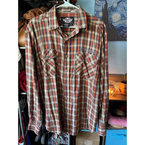 HarleyDavidson Shirts Mens Harley Davidson Flannel Shirt Poshmark